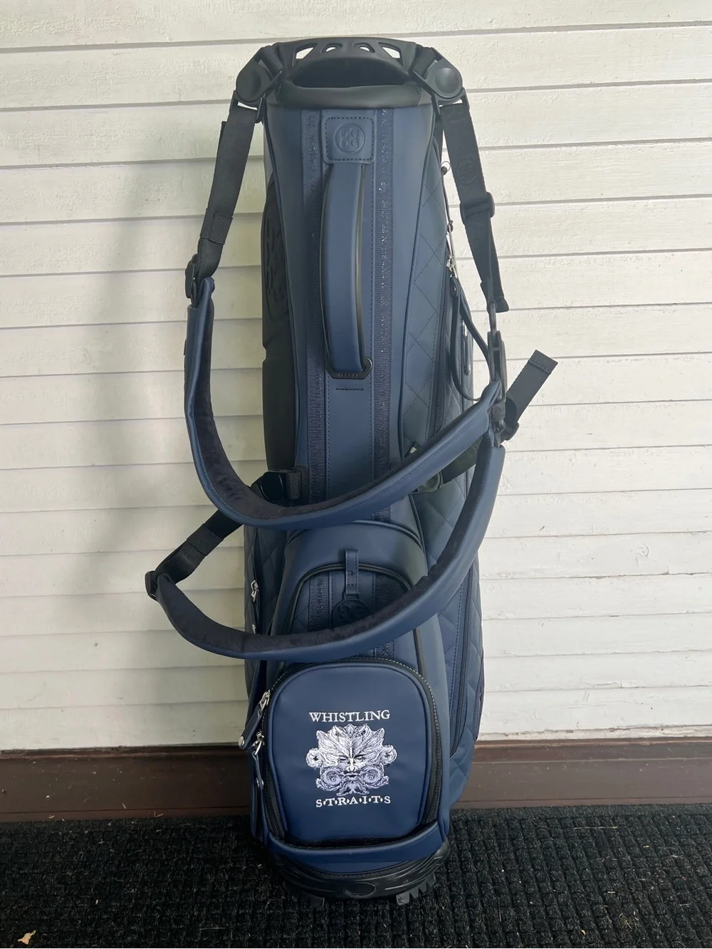 G-Fore NWT NavyGolf Bag with Padded Dual Straps and logo.